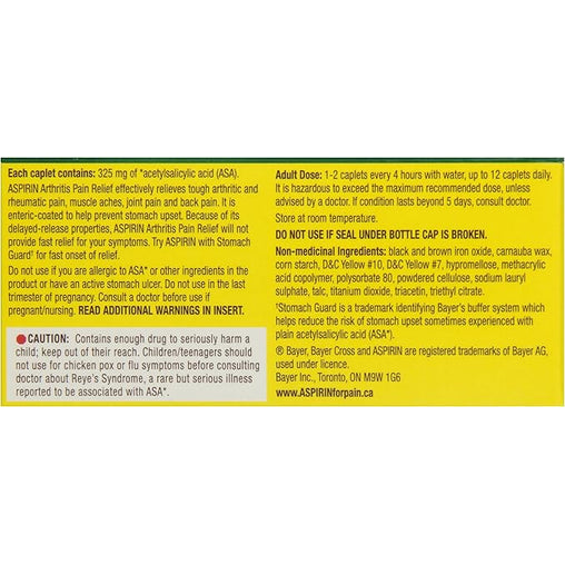 Aspirin Coated 325mg Tablets - 100 Count