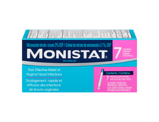 Monistat 7-Day Vaginal Cream Prefilled Applicators - 7 x 5 g product packaging