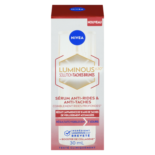 Nivea Luminous630 Dark Spot Solution Anti Wrinkle and Age Spot Serum, 30 mL