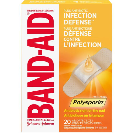 BAND-AID Infection Defense Plus Antibiotic Bandages – 20 Count