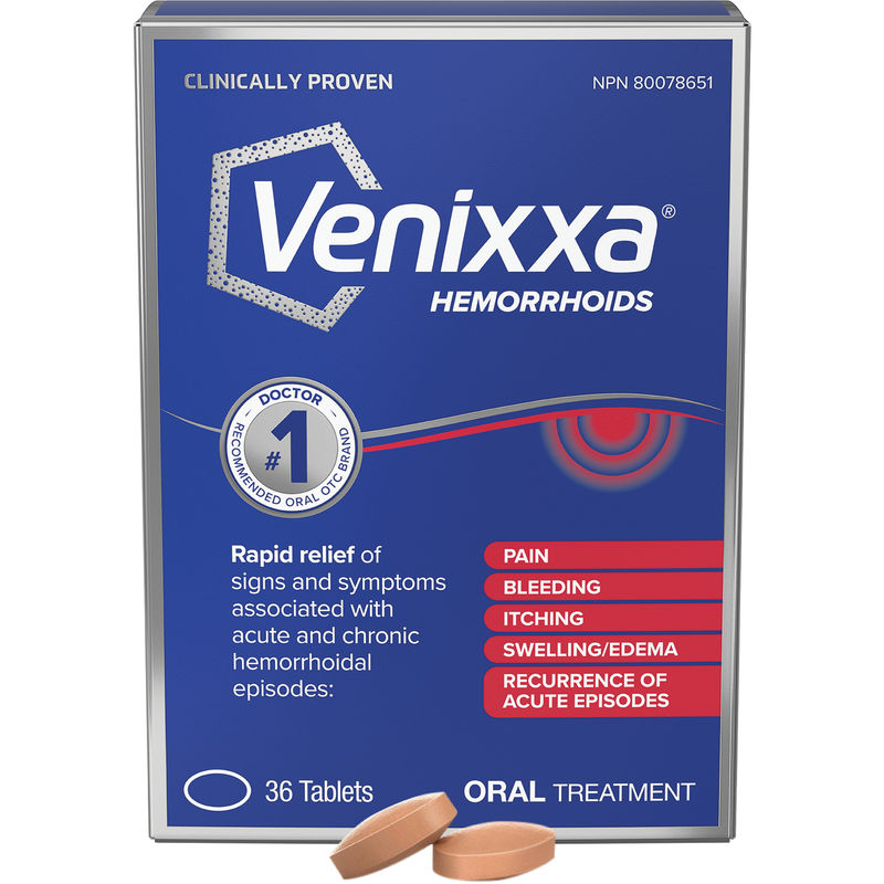 Venixxa Hemorrhoids 500 mg - 36 Tablets – Symington Pharmacy