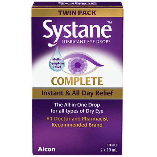 Systane Complete Lubricant Eye Drops Twin Pack, 2 x 10 mL