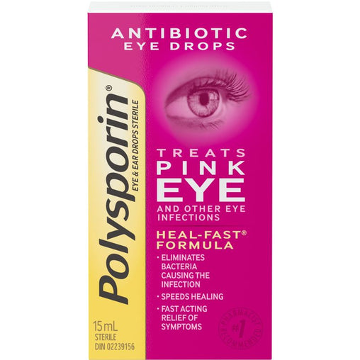 Polysporin Antibiotic Pink Eye  Drops, 15 mL