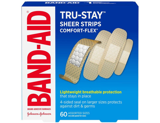 BAND-AID Tru-Stay Sheer Strips – 60 Count