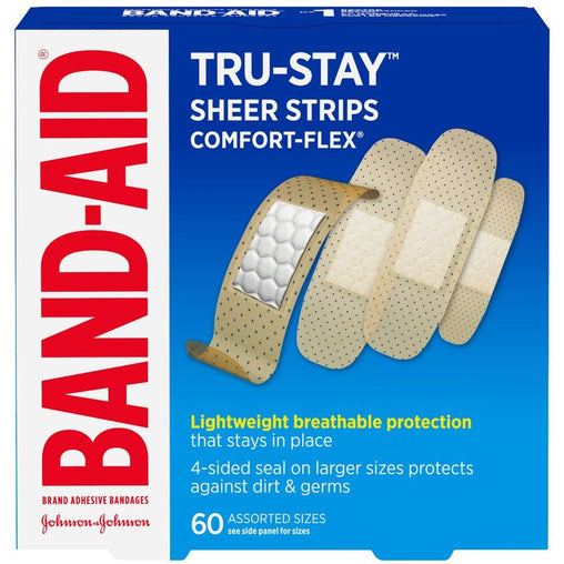 BAND-AID Tru-Stay Sheer Strips – 60 Count