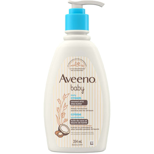 Aveeno Baby Daily Moisture Cream with Coconut Scent - 354 mL product packaging