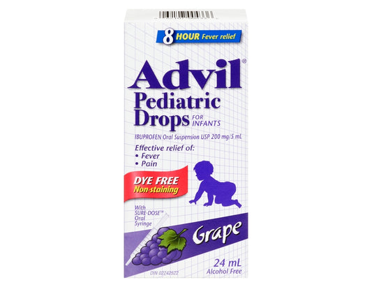 Advil Pediatric Drops For Infants Dye Free Grape 24 mL