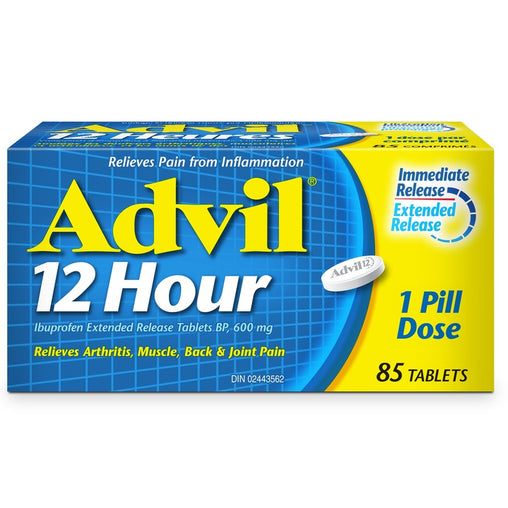 Advil 12 Hour Tablets for Extended Pain Relief 600mg Ibuprofen 85 Count