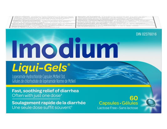 Imodium Liqui-Gels Fast Relief of Diarrhea with Loperamide Hydrochloride 60 Count