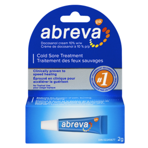 Abreva Cold Sore Treatment Docosanol 10% Cream 2 g