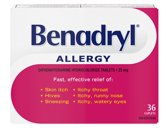 Benadryl Caplet 25mg 36 caplets