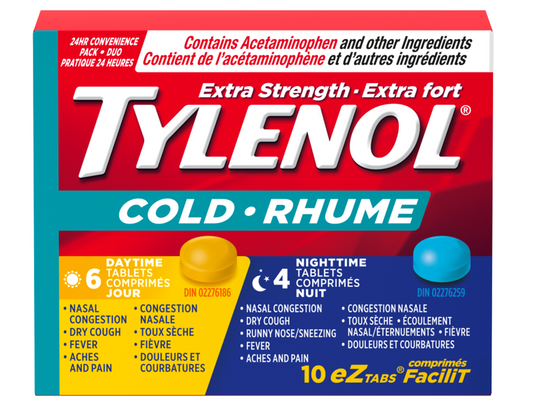 Tylenol Cold Extra Strength Day + Night eZ Tabs 10 Tablets