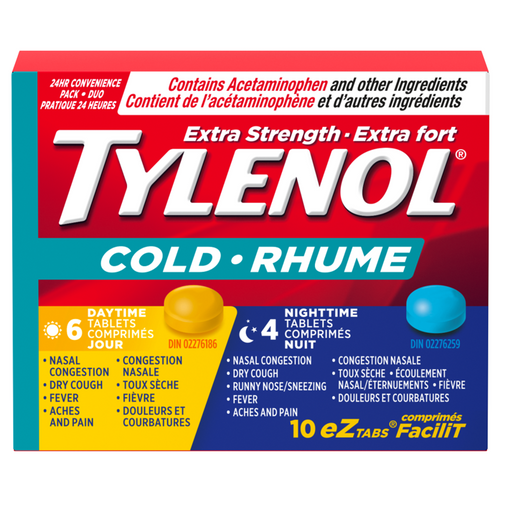 Tylenol Cold Extra Strength Day + Night eZ Tabs 10 Tablets