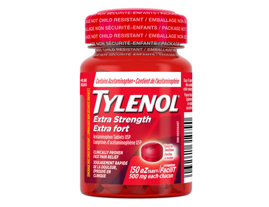 Tylenol Extra Strength 500mg eZ Tabs Easy Open Bottle 150 Tablets