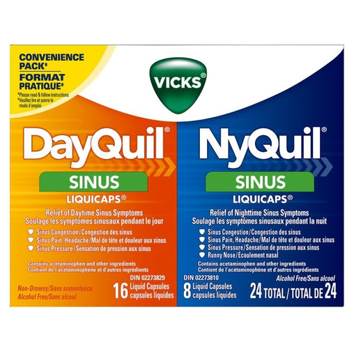 Vicks Dayquil Nyquil Sinus Combo Liquicaps 24 Count